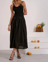 Elan - MIXED MEDIA MAXI DRESS