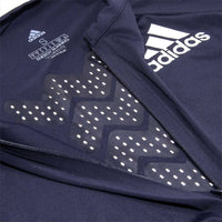 adidas Men Half Zip Long Sleeve Tee in legend ink - men's long sleeve top - detail view