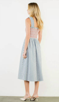 Thml - Smocked Striped Midi Dress
