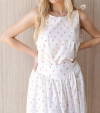 In February Cherry Picked Top And Skirt Set in white red - women's tank top - view 5