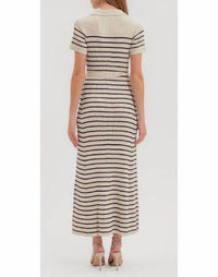 Zoe And Claire - Crochet Belted Midi Dress