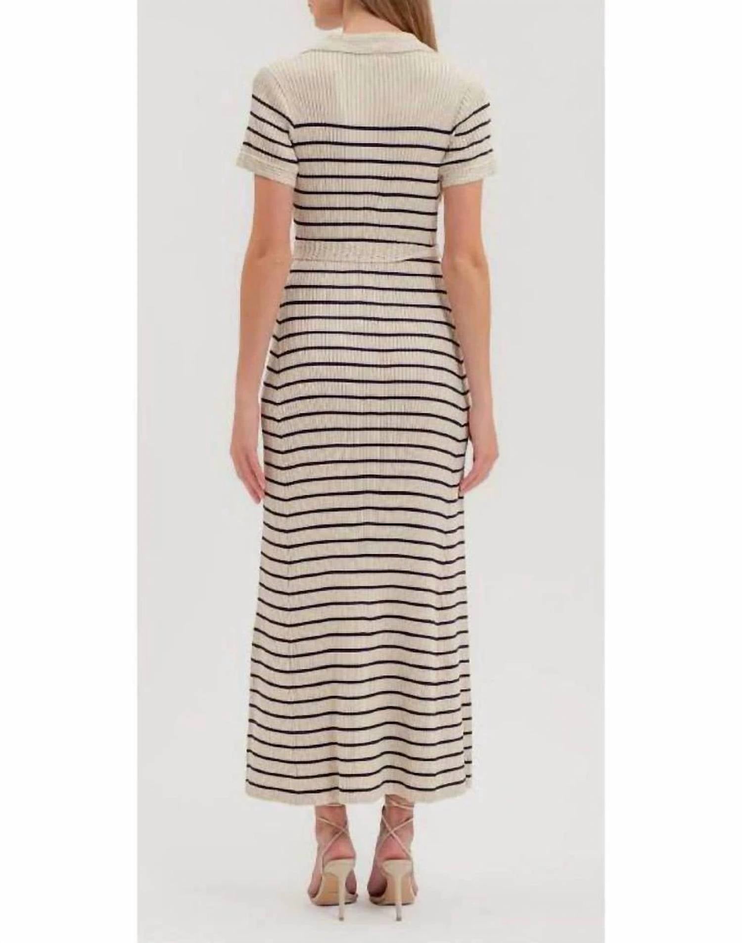 Zoe And Claire - Crochet Belted Midi Dress