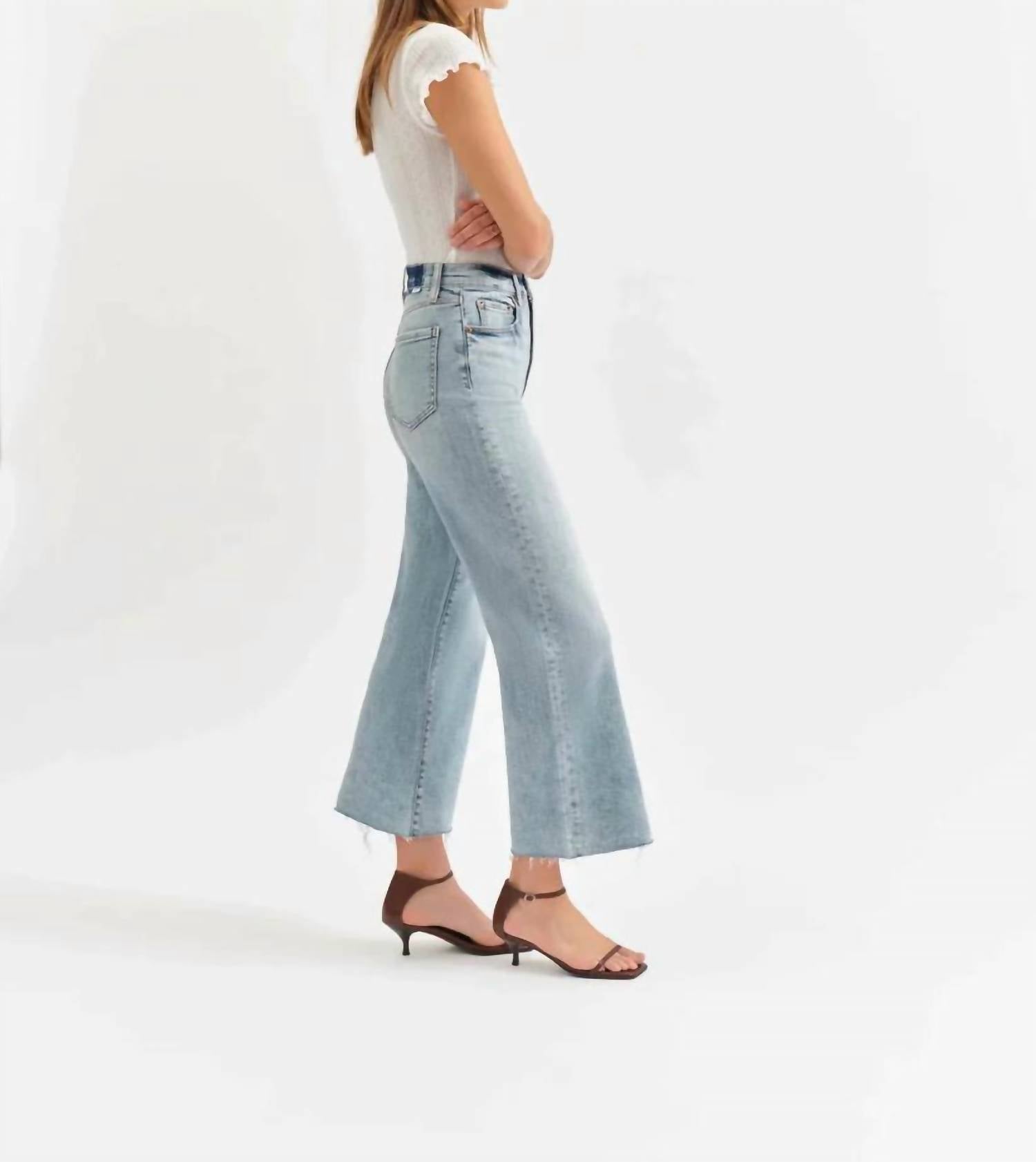 DAZE Pleaser High Rise Wide Leg Ankle Jeans in miracle - women's jeans - alternate view