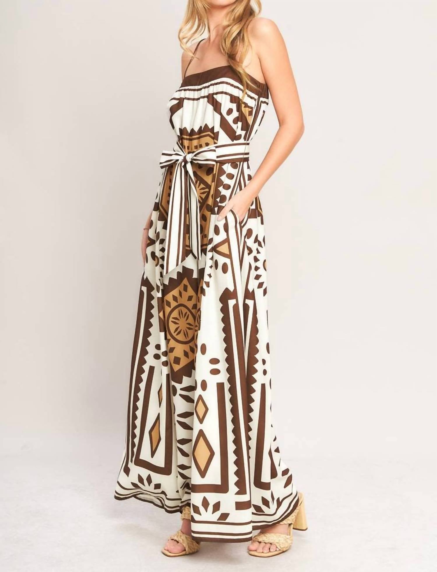 Flying Tomato - Printed Woven Jumpsuit