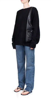 Eterne James Cashmere Sweater in black - women's sweater - alternate view