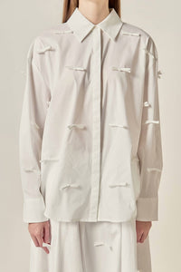 English Factory - Bow Detailed Drop Shoulder Shirt