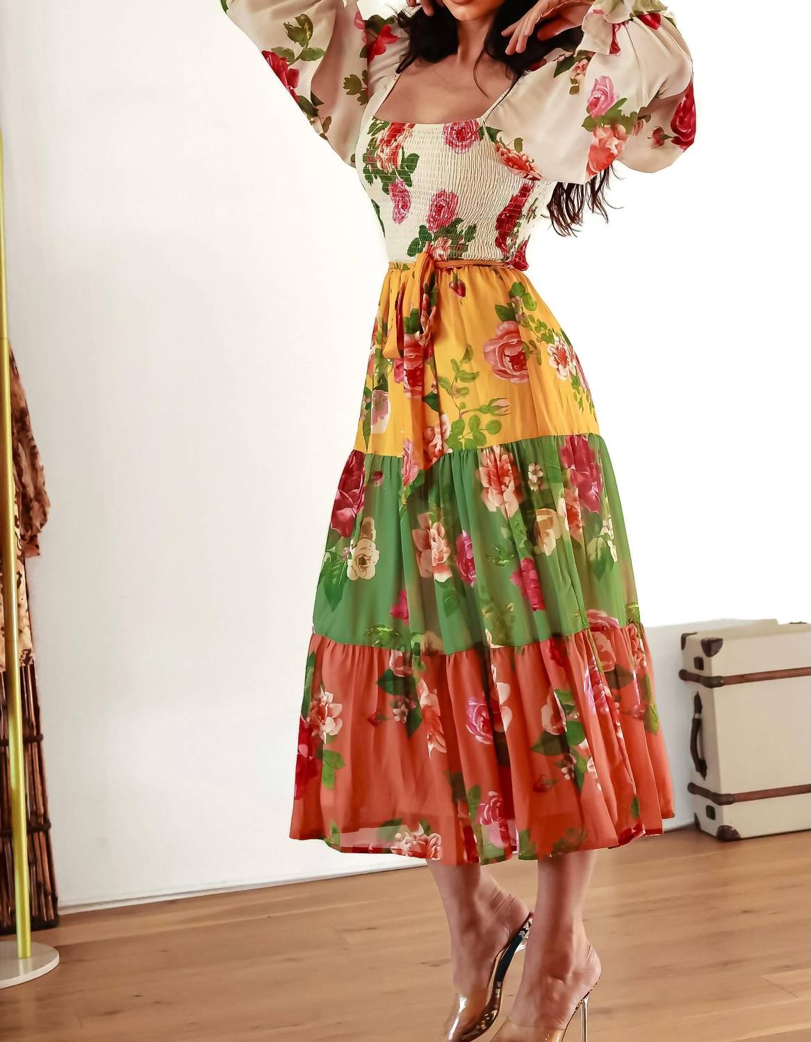 Little Secret Of Mine - Tiered Midi Dress With Sleeves