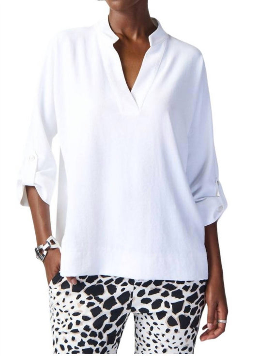 Joseph Ribkoff - WOVEN BOXY TOP WITH DOLMAN SLEEVES