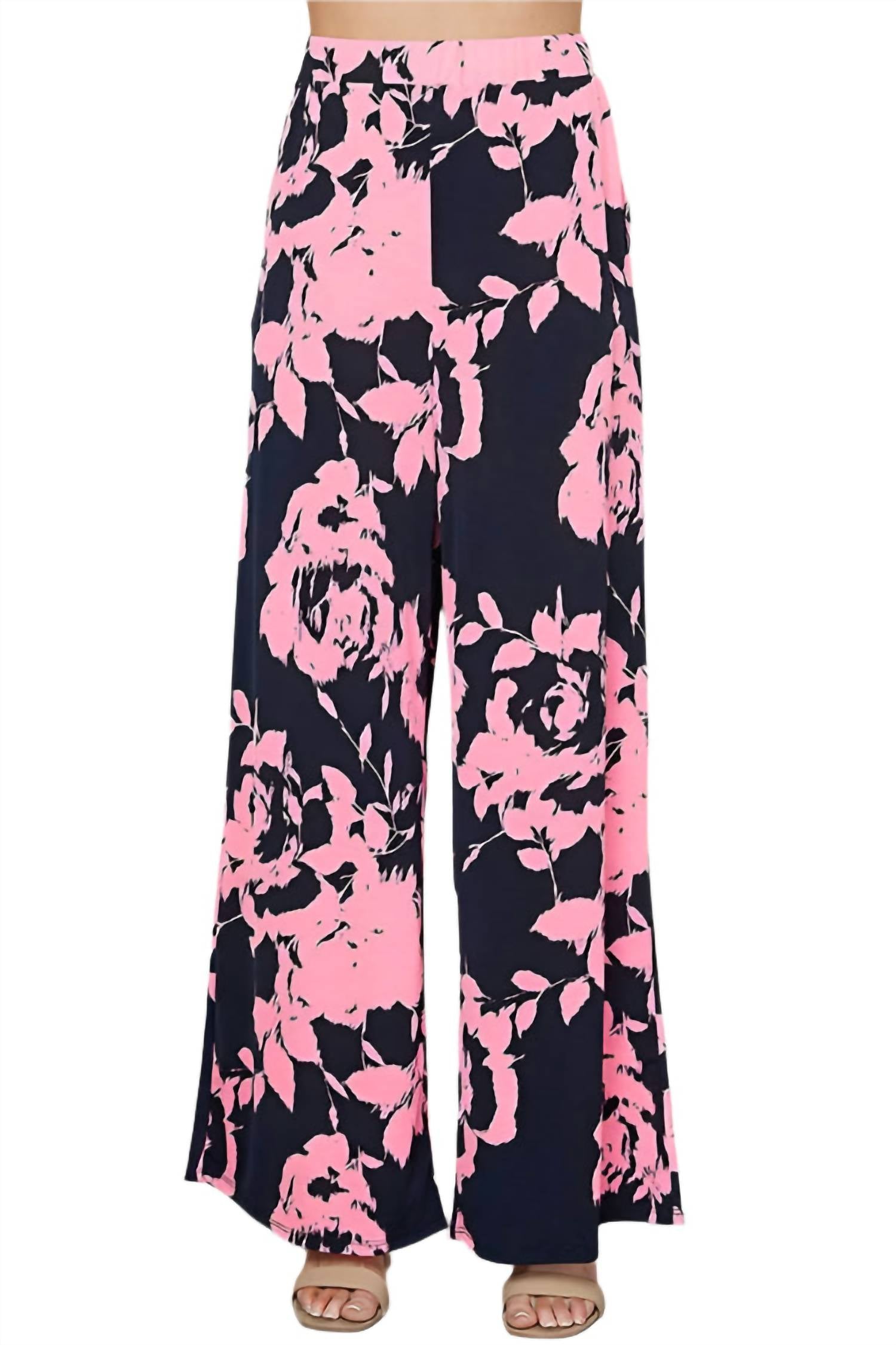 Shopin La - Floral Print Pants - Plus