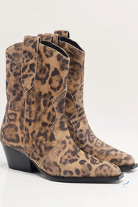 Free People Women's Cat Nap Cowboy Boots in leopard - women's shoe - detail view