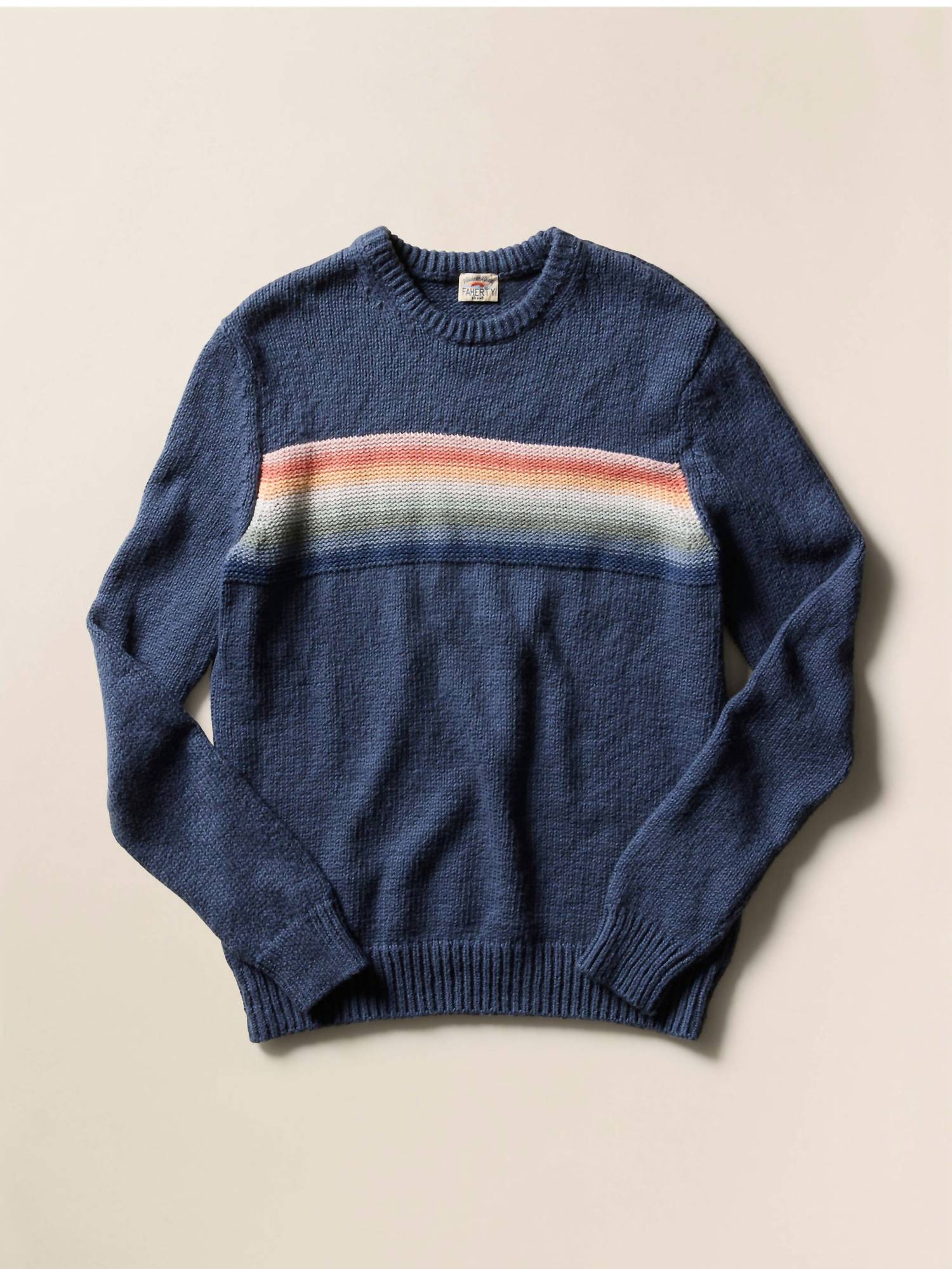 Faherty Heirloom Crew Sweater in navy torch - men's sweater - view 5