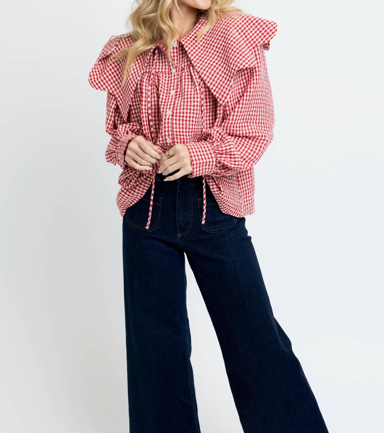 Karlie - Gingham Poplin Top