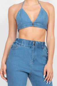 Denim Blvd - Ready And Willin Baggy Jean And Bralette Set