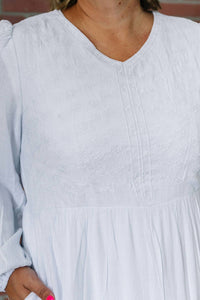 The White All In Tiered V-neck Dress in tiered v neck dress in white - women's dress - view 5