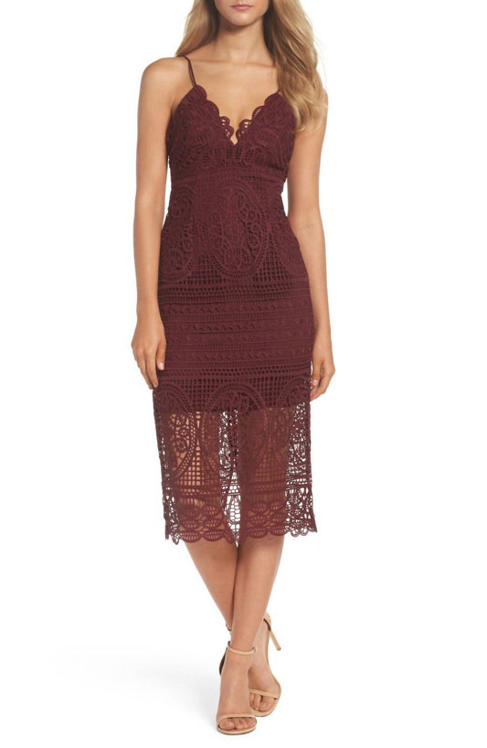 Bardot - Cocktail V Neck Strappy Versailles Midi Dress