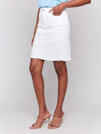 Charlie B - Stretch Frayed Hem Skort