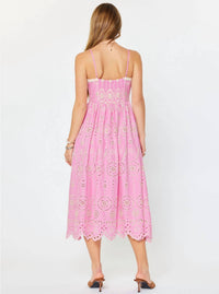 Current Air - Embroidered Eyelet Midi Dress