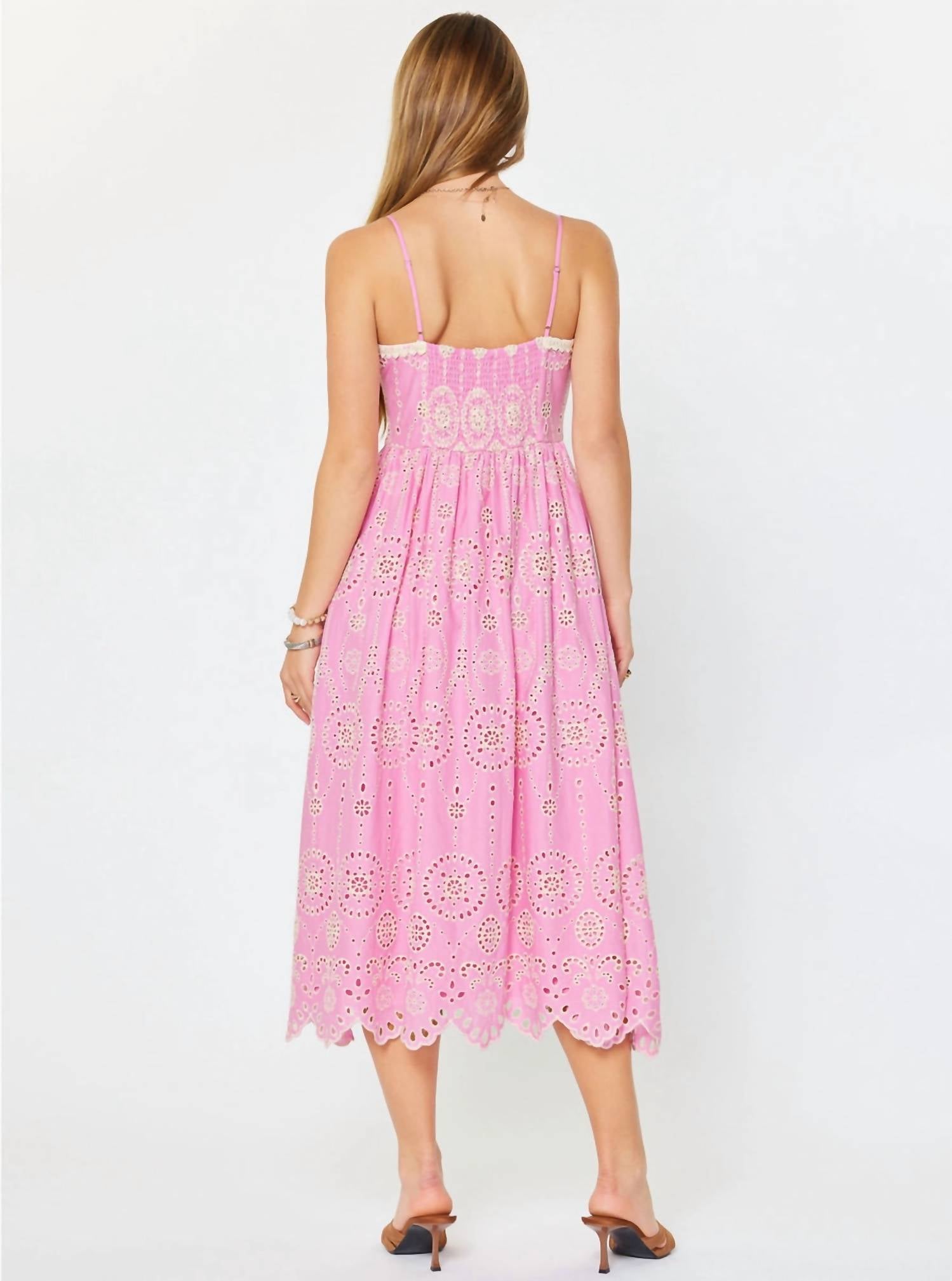 Current Air - Embroidered Eyelet Midi Dress