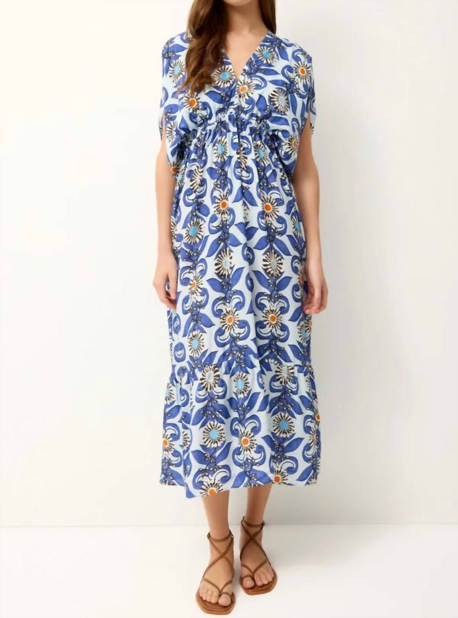 Marie Oliver Venus Caftan Dress in treillage - women's dress