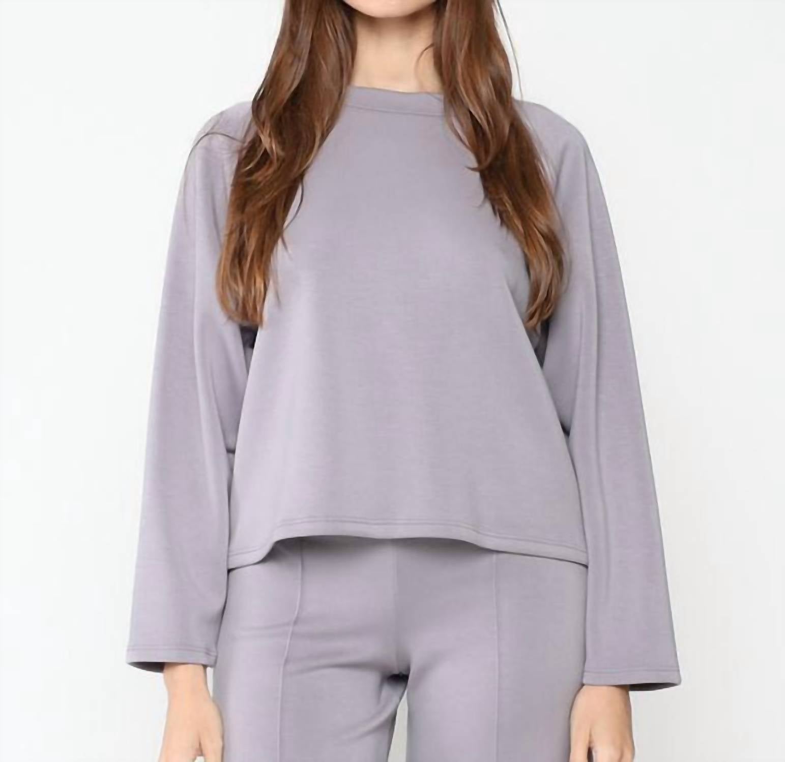 RIPLEY RADER Oversized Raglan Top in silver - men's sweater - detail view
