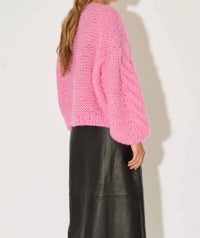 Maiami - Fleecy Alpaca Cable Bomber Cardigan