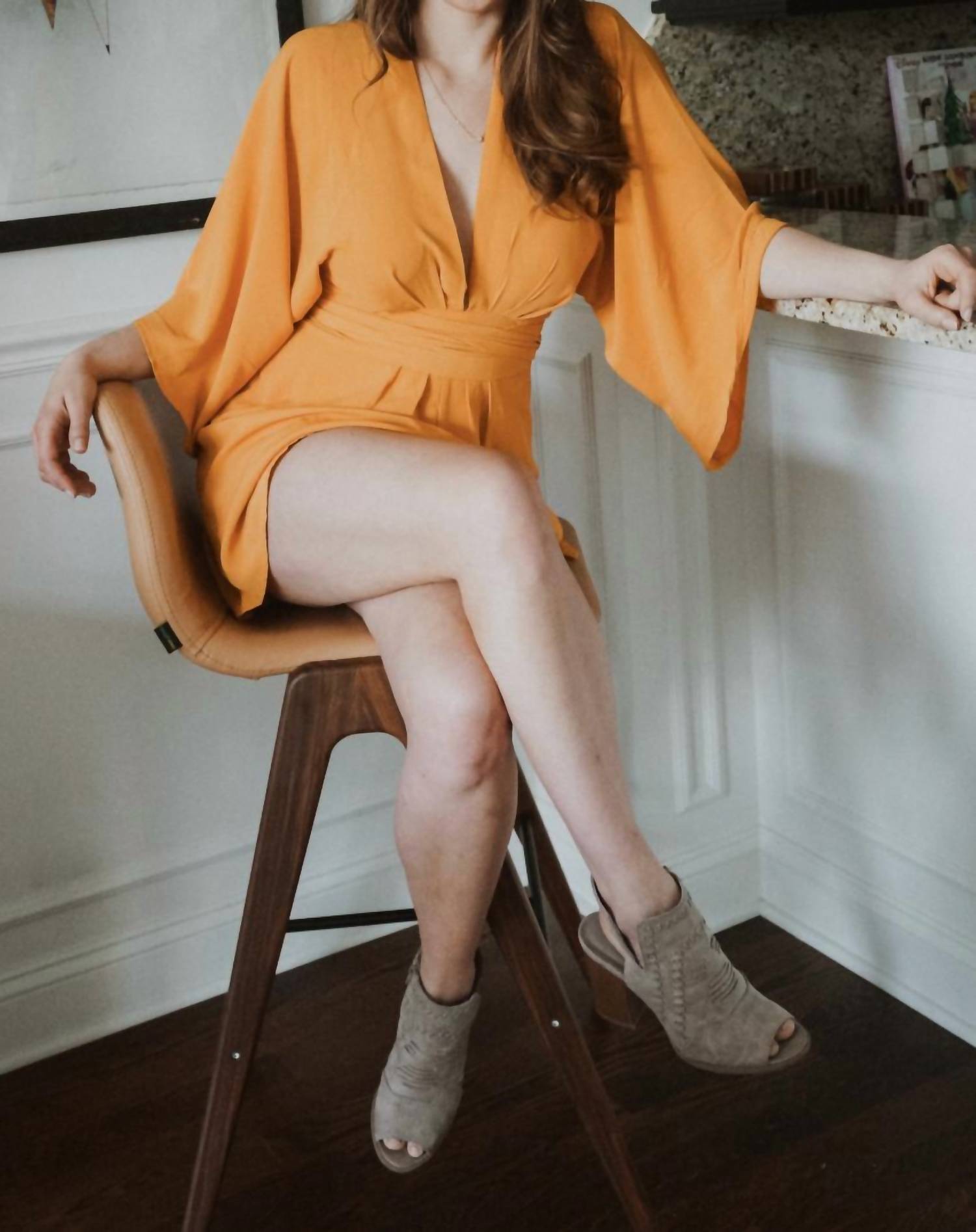 The Clothing Company - Front tie detail kimono sleeve mini dress