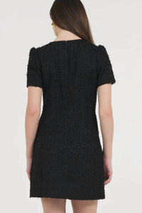 Stellah - Novelty Tweed Short Sleeves Mini Dress