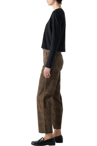AMO Women's Lillian Corduroy Trouser in sand plaid - women's pants - alternate view
