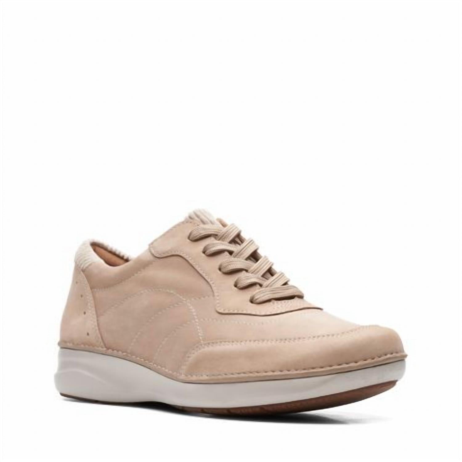 Clarks Women's Appley Tie Casual Shoe in sand nubuck - women's sneaker - view 4