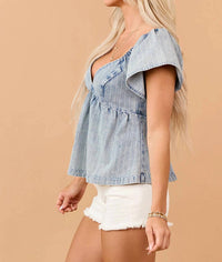 So Me - Babydoll Short Sleeve Top