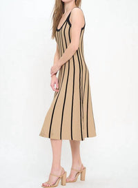 Meet Me In Santorini - Rib Stripe Midi Dress