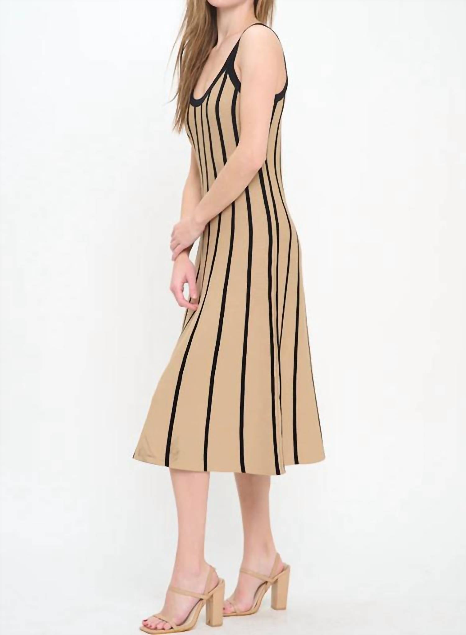 Meet Me In Santorini - Rib Stripe Midi Dress