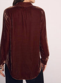 Bella Dahl Long Sleeve Classic Shirt in amber honey - women's long sleeve top - alternate view