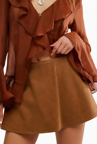 Free People - Paradise Found Suede Skort