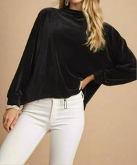 Umgee - Velvet Mock Neck Top