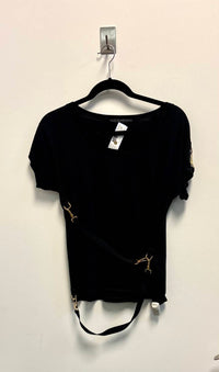 Gucci - Pre-loved Women's Cotton Short Sleeve Top With Tone Swivel Snap Carabiner Clips And Straps