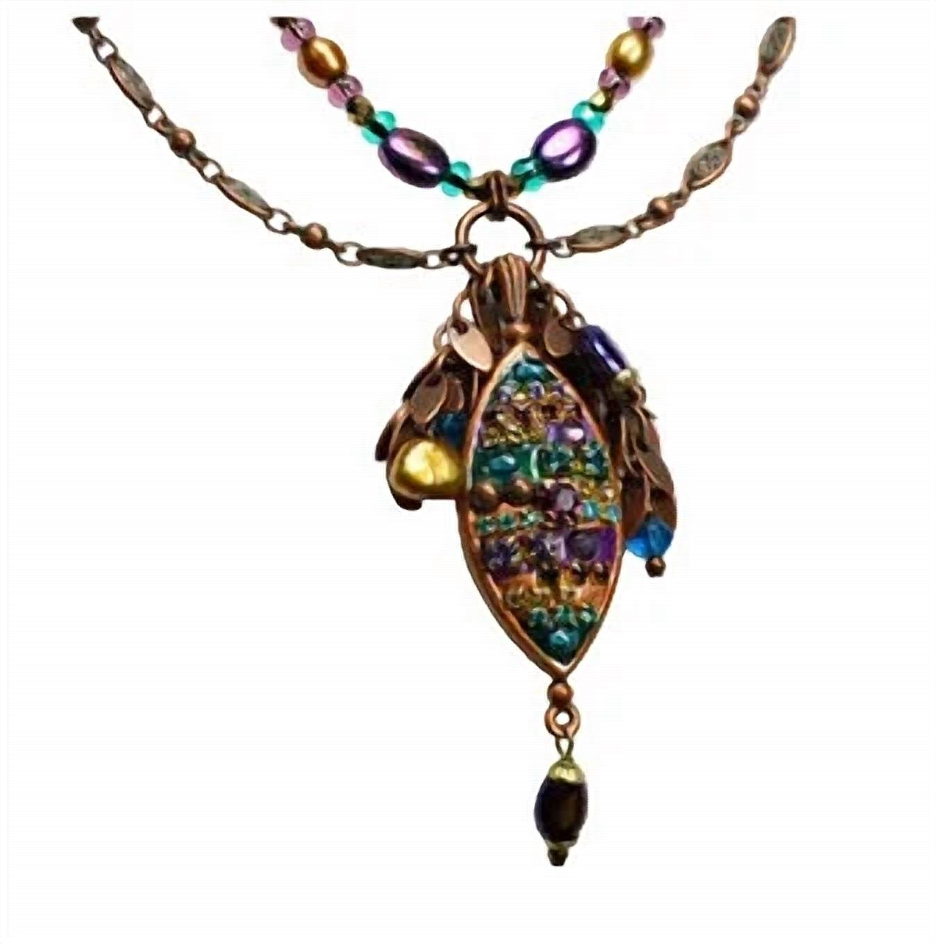Michal Golan - Women's Double Chain Oval Pendant Necklace