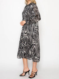 Joh - Joella Woven Shimmering Animal Print Dress