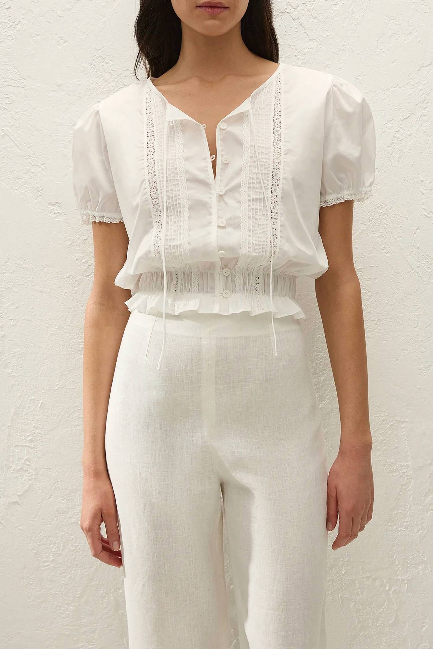 Faithfull The Brand - Fiora Button Front Blouse