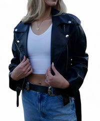 We Wore What - Cropped Moto Jacket