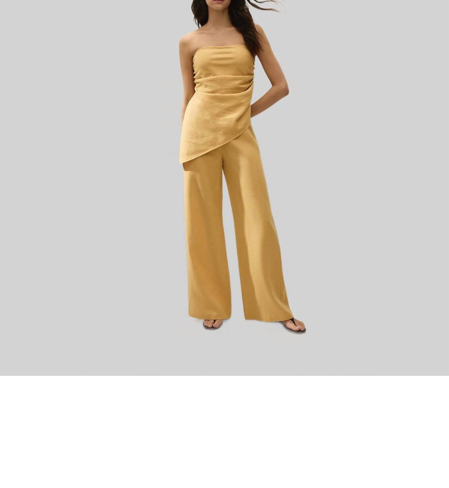 FAITHFULL THE BRAND Nera Strapless Top in marigold - women's blouse - view 5