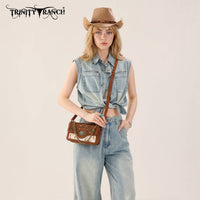 Trinity Ranch - Cowhide Floral Cutout Crossbody Bag
