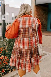 Entro - Fall Vibes Plaid Mini Dress - Plus