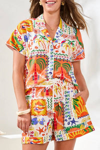 Tribal - Printed Blouse With Piping Detail