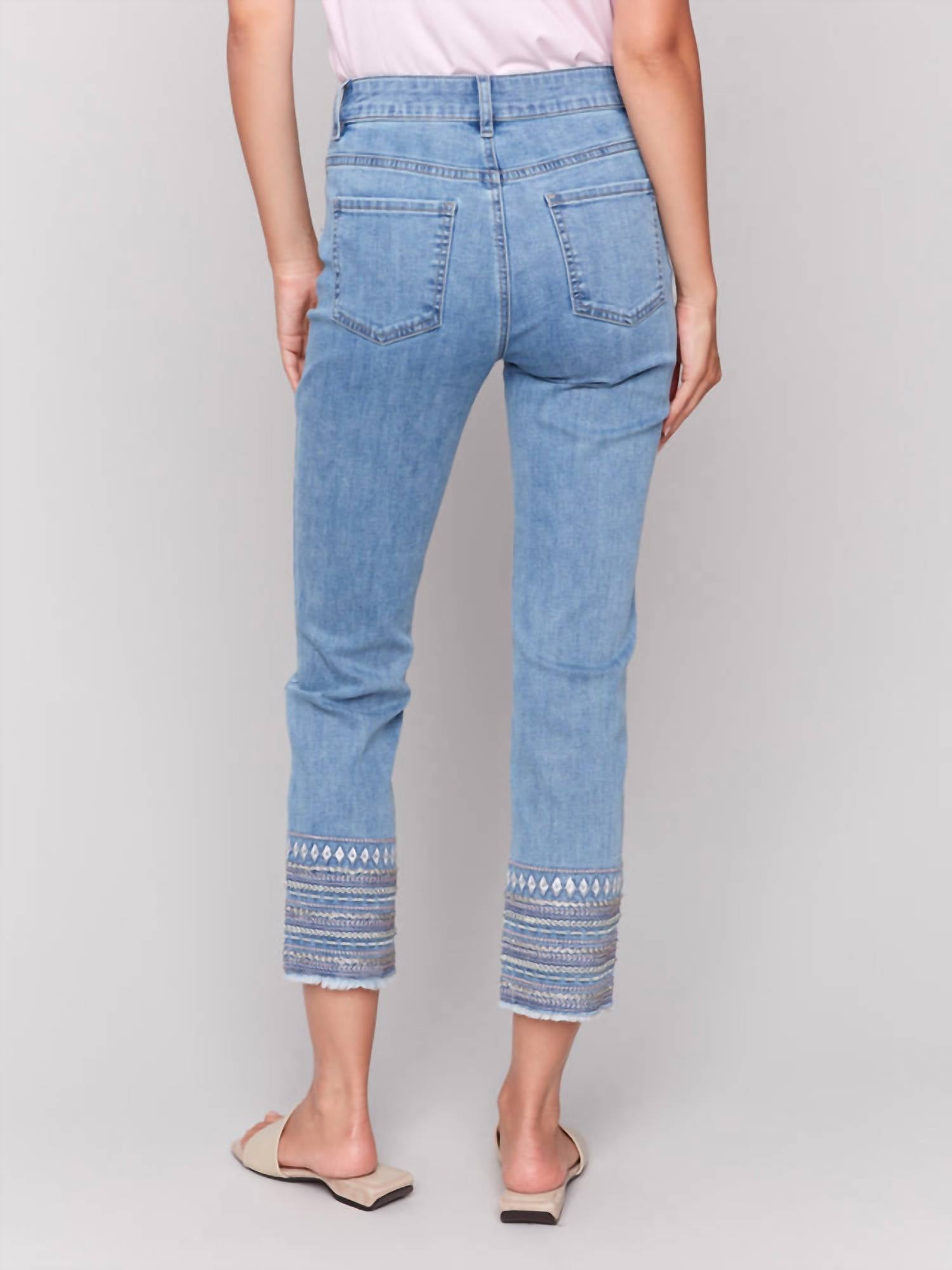 Charlie B - Embroidered Hem Jeans