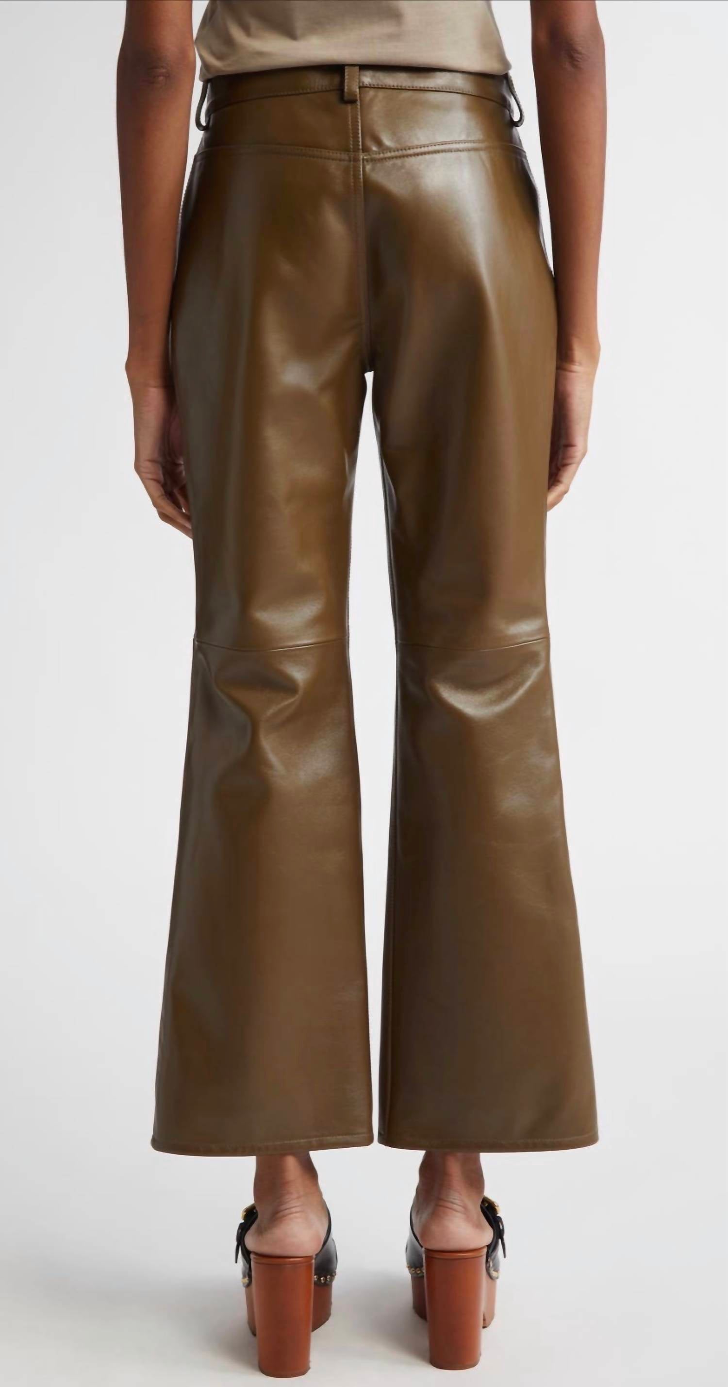 Chloe - Ankle Bootcut Leather Pants