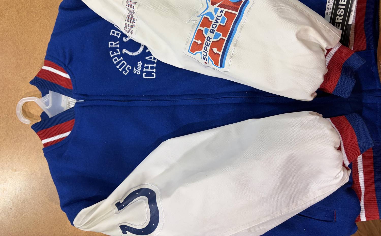 Nike - Youth Reversible Colts Superbowl Championship Wool Letterman Jacket