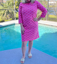Hatley - Coral Fans 3/4 Sleeve Summer Dress