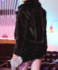 Blu Pepper - Faux Fur Notch Collar Jacket