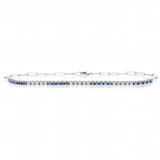 Diana M Jewels - Diamond And Sapphire Tennis Bracelet